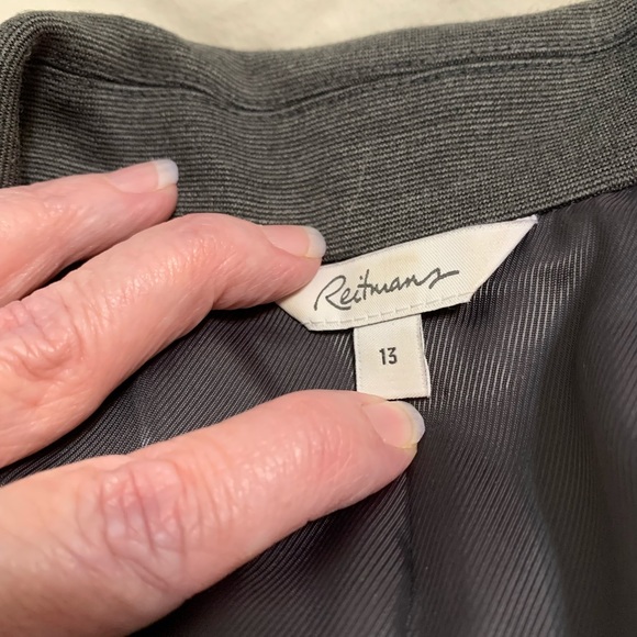 Grey Blazer with 3/4 Length Cinched Sleeves - Picture 4 of 12